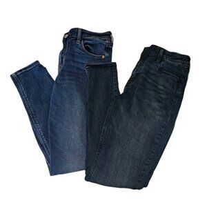 Old Navy Womens Size 6  Blue Rockstar Jeans  Super Skinny 27x30 LOT OF 2